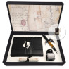 Perfect gift set: colored leather wrap journal and fountain pen.