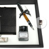 Perfect gift set: colored leather wrap journal and fountain pen.