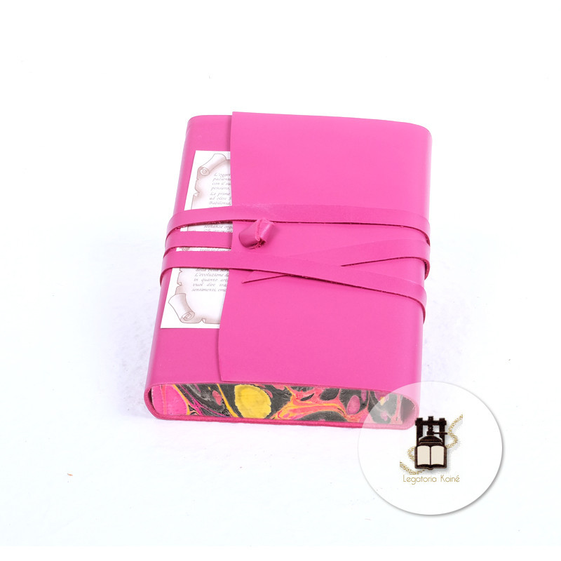 Amazing old-style leather wrap journals with hand colored paper boards