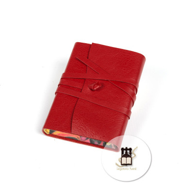 Amazing old-style leather wrap journals with hand colored paper boards