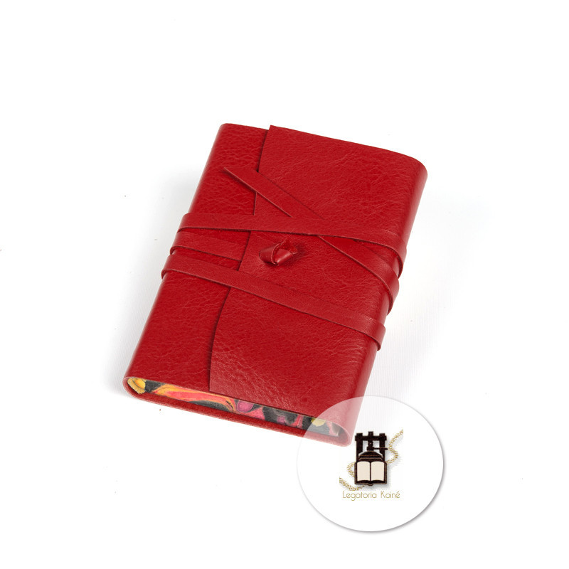 Amazing old-style leather wrap journals with hand colored paper boards