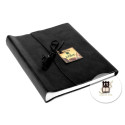 Rustic black leather photo album