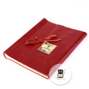 Vintage red leather photo album